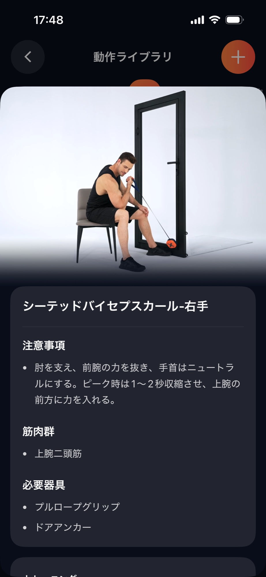 動作ライブラリ：バイセプスカール